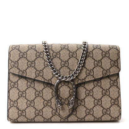 GG Supreme Monogram Mini Dionysus Chain Wallet Beige Black