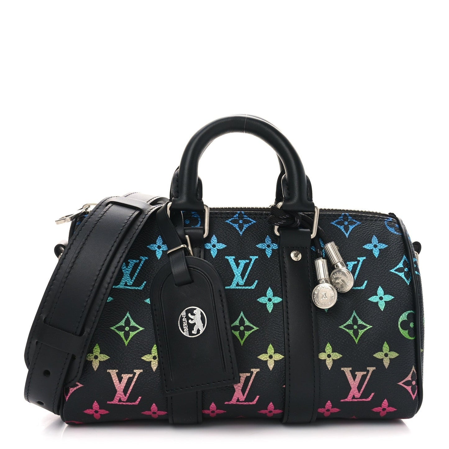 Monogram Iridescent Keepall Bandouliere 25 Black