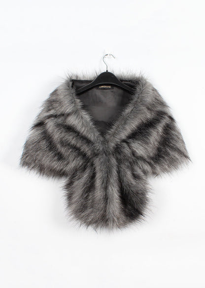 Fashion Brown Versatile Faux Fur Shawl