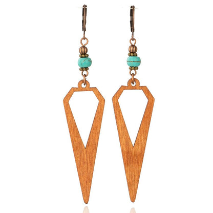 Bohemian Beaded Vintage Wooden Earrings