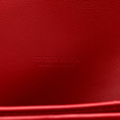 Nappa Intrecciato Trio Pouch On Strap Red