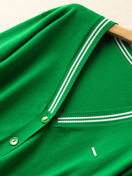 Knitwear Thin Section Literary Retro Wild Loose Striped Jacket In One-Size