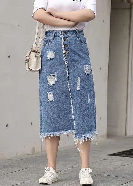 Retro Casual Large Elastic Waist 2021  New Denim Skirt