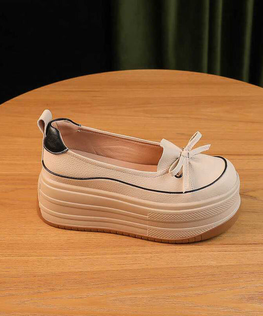 Black Platform Shoes Faux Leather Unique Splicing