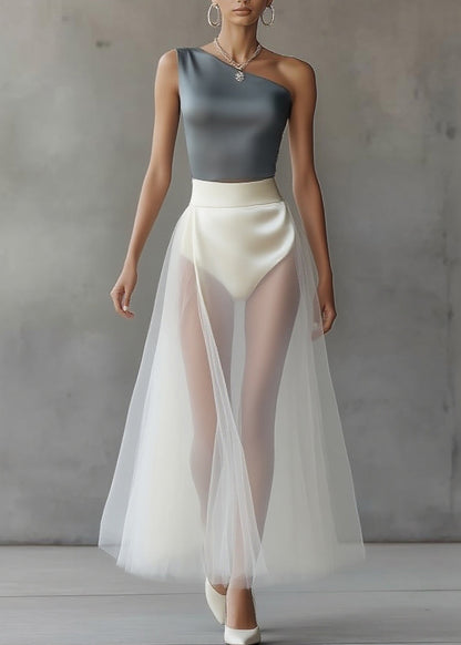 Sexy Asymmetrical Top And Maxi Skirts Two Piece Set Summer