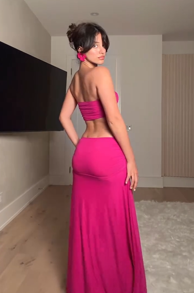 Sexy off-the-Shoulder Hollow-out Solid Color Dress