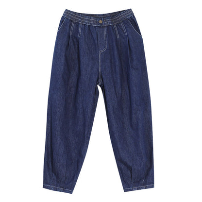 Summer Autumn Solid Loose Cotton Harem Jeans
