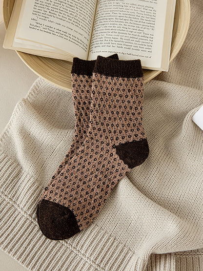 5 Pairs Women Winter Warm Wool Thickened Socks