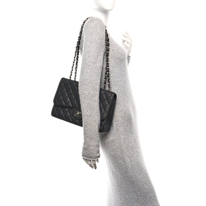 Caviar Quilted Jumbo Single Flap Black