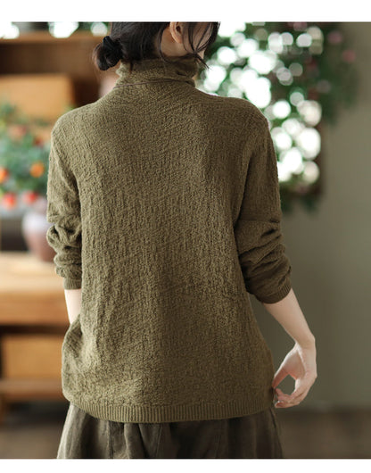 Vintage Jacquard Turtleneck Sweater