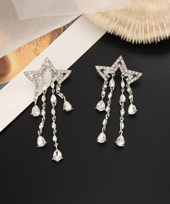 Tassel Earrings Women's Meteor Zircon Long Exaggerated