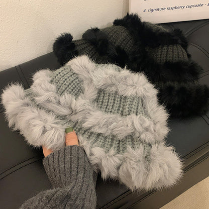 Women Winter Knitted Plush Warm Hat