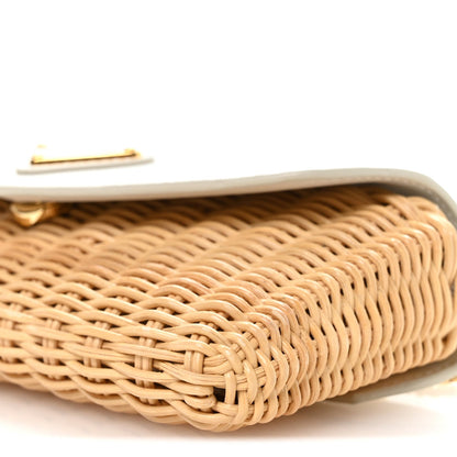 Midollino City Calfskin Mini Bag Naturale White