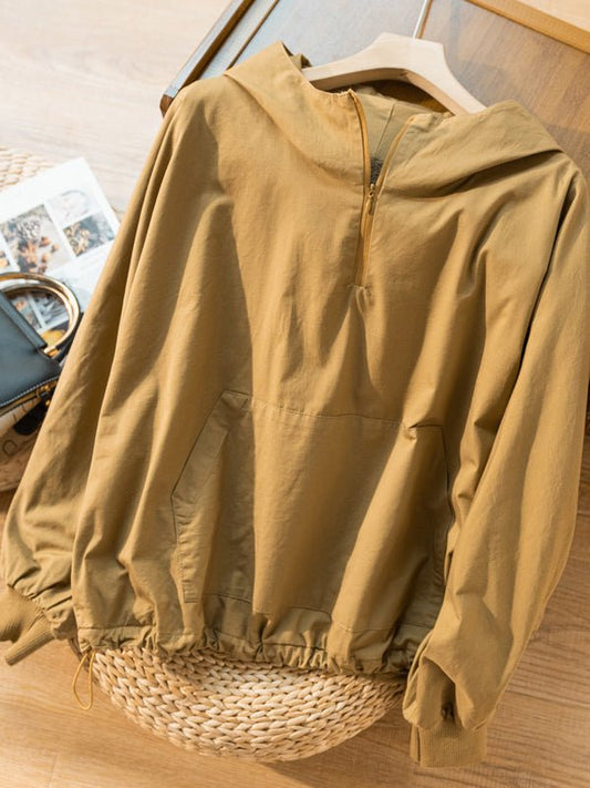100% Natrual Fabric Literature And Art Vintage Loose Top Hoodie
