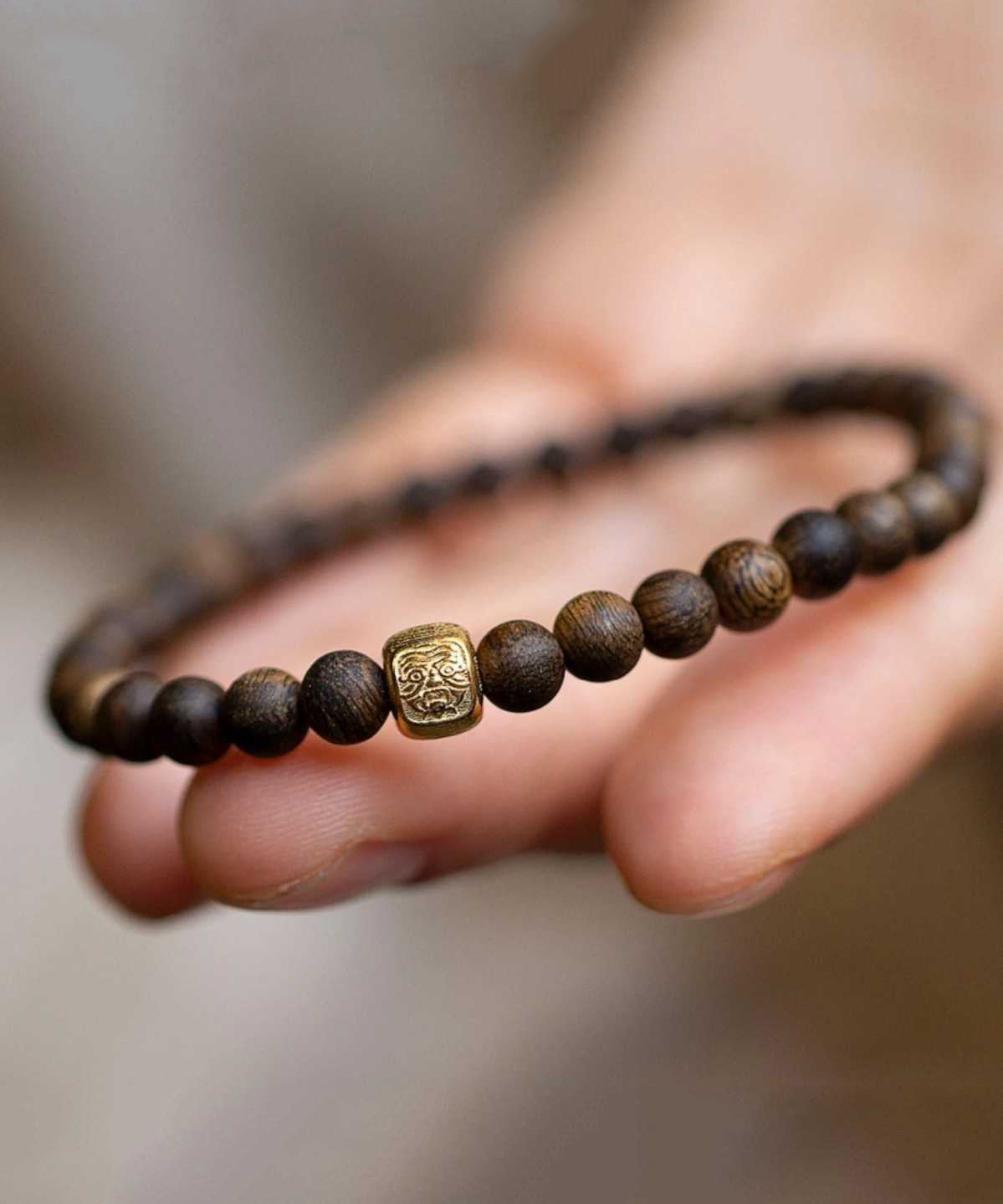Women Brown Sterling Silver Overgild Beads Bracelet