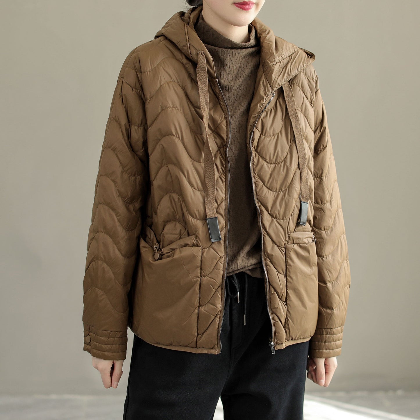 Women Winter Casual Loose Hooded Down Coat
