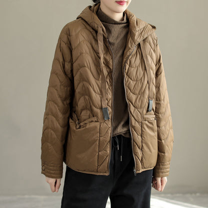 Women Winter Casual Loose Hooded Down Coat