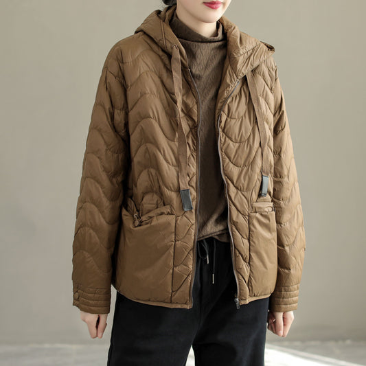 Women Winter Casual Loose Hooded Down Coat