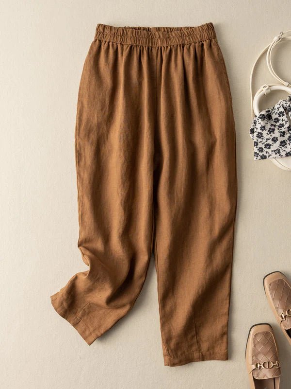 Pure Color Casual Linen Harem Pants