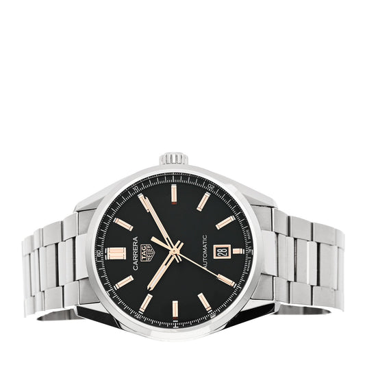Stainless Steel 39mm Carrera Caliber 5 Automatic Watch Black WBN2113