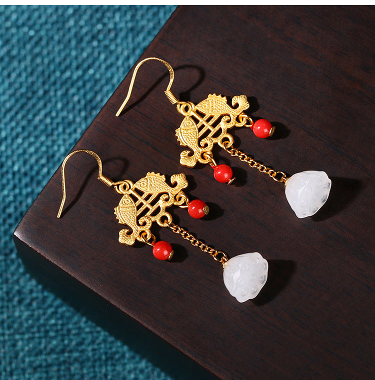 Niche Design Gold Plated Vintage Earrings