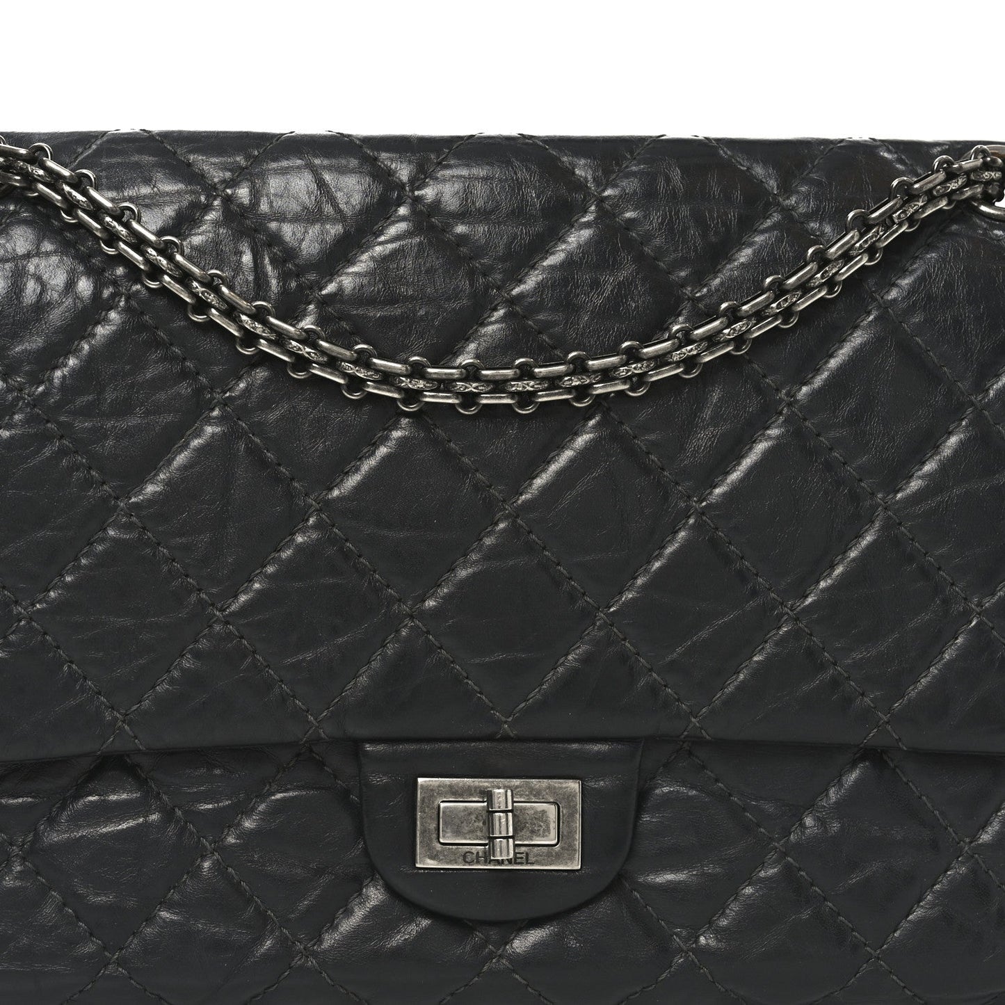 Aged Calfskin Quilted 2.55 Reissue 226 Flap Grey