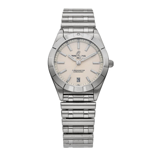 Stainless Steel 32mm Chronomat Quartz Watch White A77310101A2A1