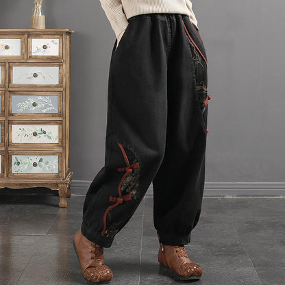 Retro Casual Patchwork Loose Harem Jeans