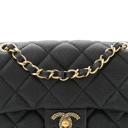 Grained Lambskin Quilted Mini Flap Black