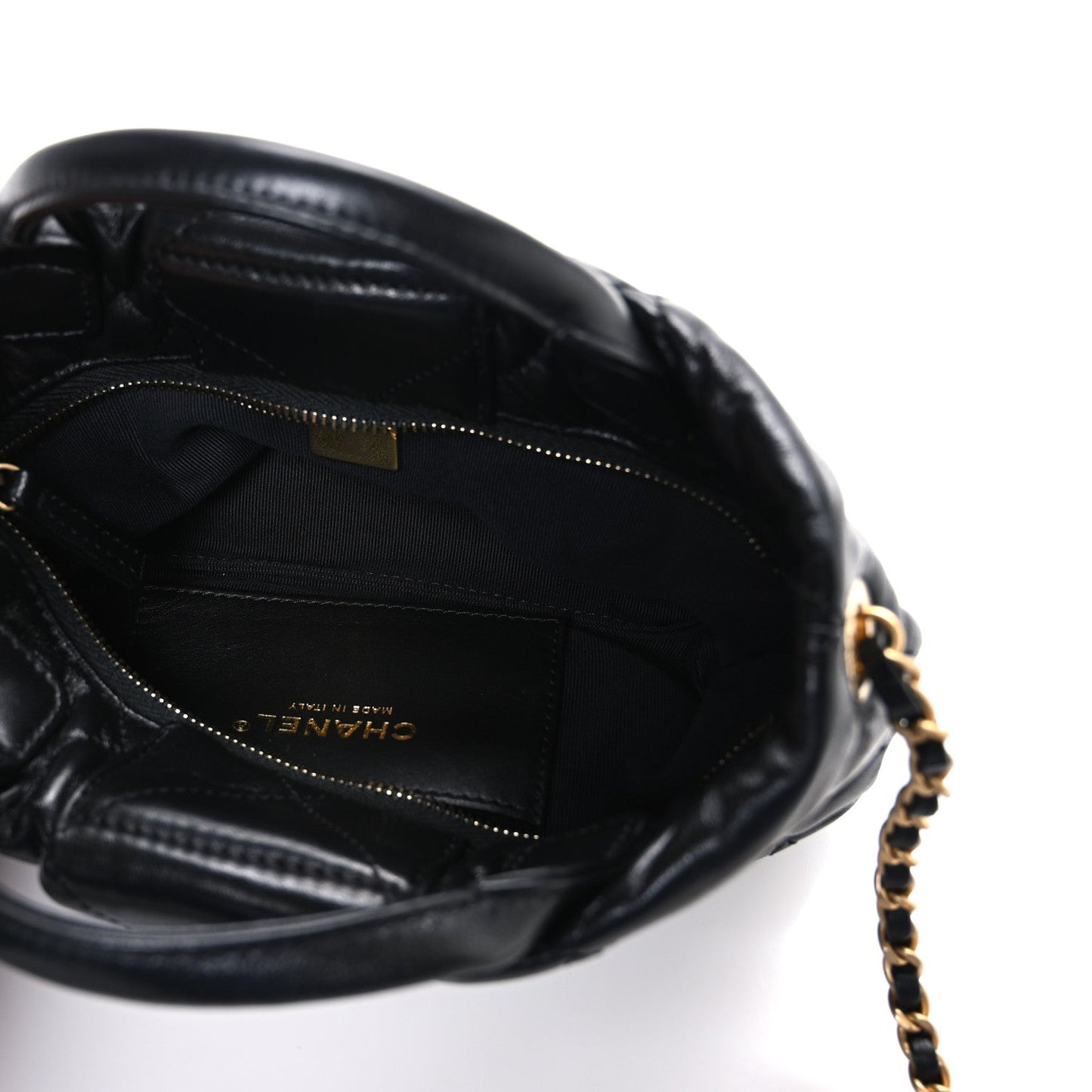 Lambskin Quilted Mini Bow Bag Black