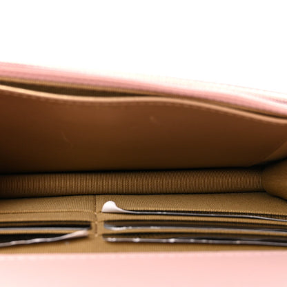 Lambskin Quilted CC Pearl Crush Wallet on Chain WOC Light Pink