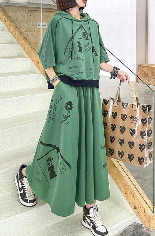 2024 New Color Geometry Spring Explosion Street Guard Two Piece Skirt