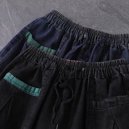 Autumn Vintage Plus Size Casual Cotton Denim Pants