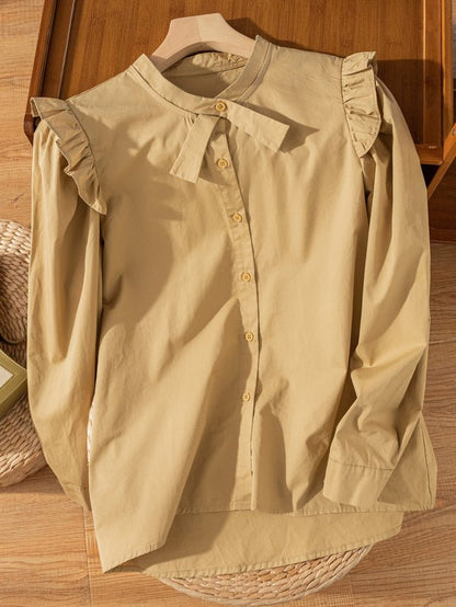 Natural Fabric Loose And Casual Shirt With Vintage Fungus Design