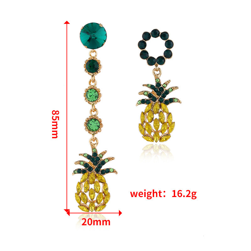 Fashion Statement Pineapple Asymmetric Earrings