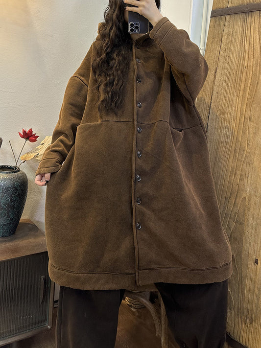 Women Winter Thickened Cotton Loose Hooded Padded Coat