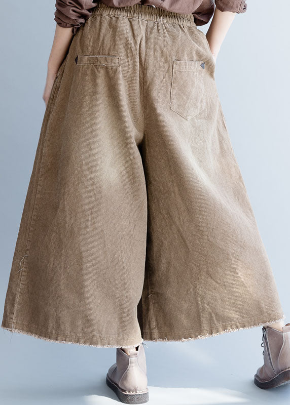 Natural Coffee Corduroy wide leg Pants