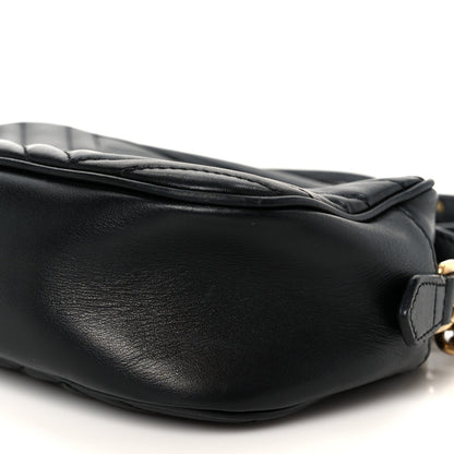 Calfskin Matelasse Small GG Marmont Chain Shoulder Bag Black