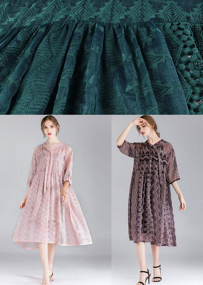 Organic Purple Fashion Chiffon Spring Half Sleeve Two Pieces Set