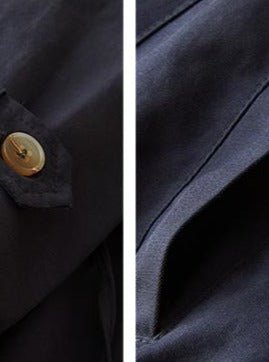 100% Natural Fabric Solid Color Windbreaker Long Sleeve Coat In One-Size