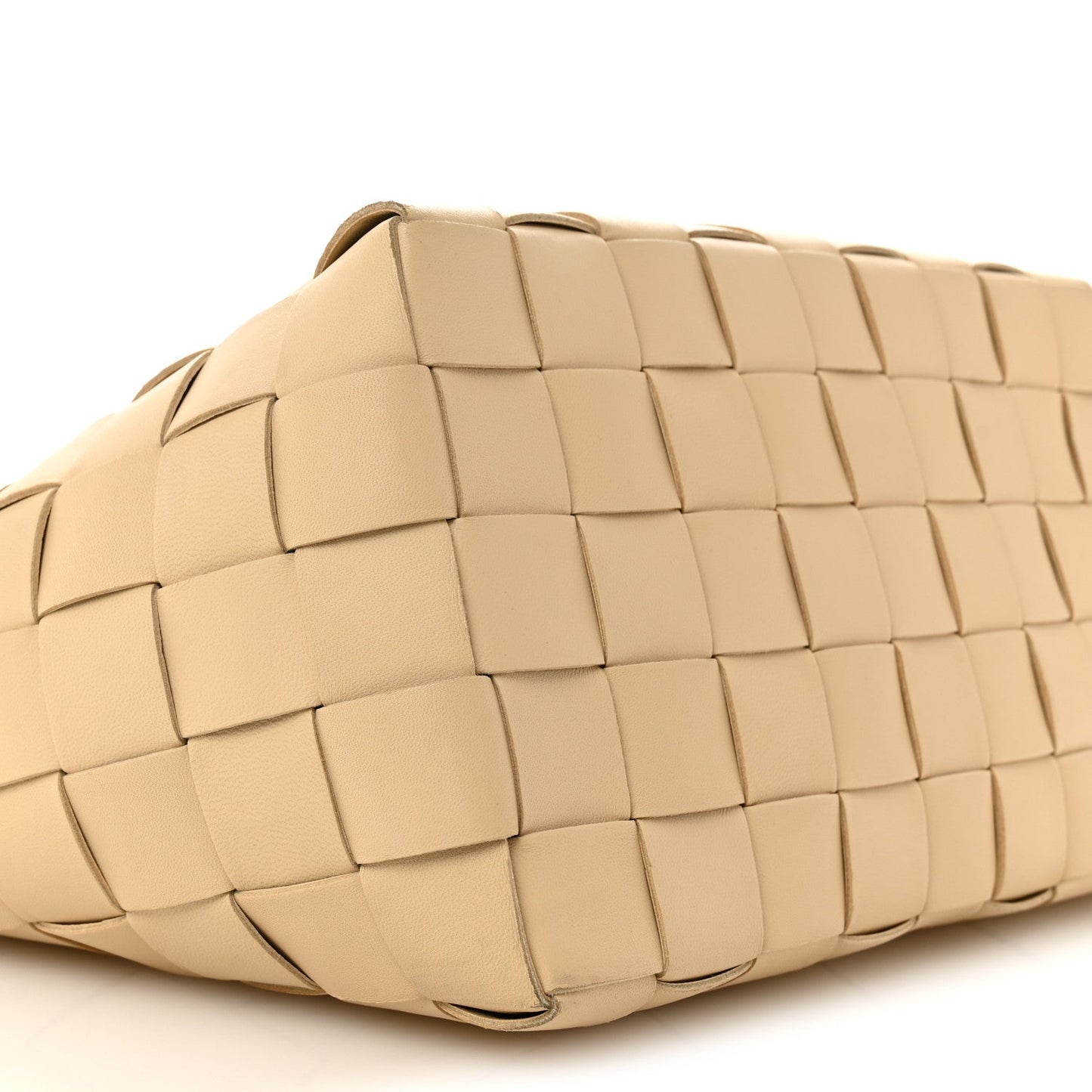 Lambskin Maxi Intrecciato Bowling Cassette Shoulder Bag Porridge