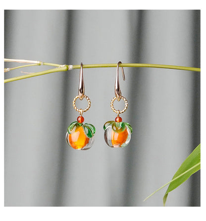 Literary Glazed Persimmon Earrings
