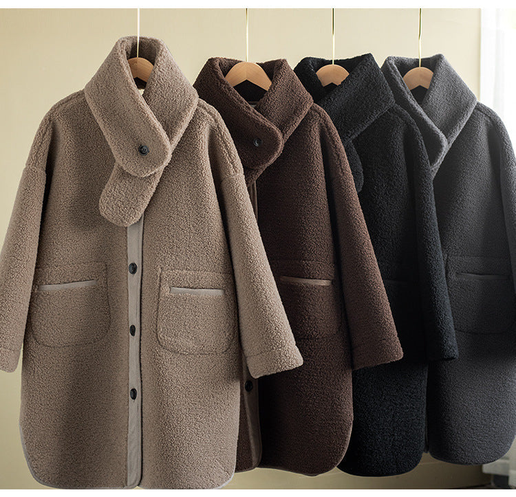 Fashion Mid-Length Sherpa Thermal Jacket