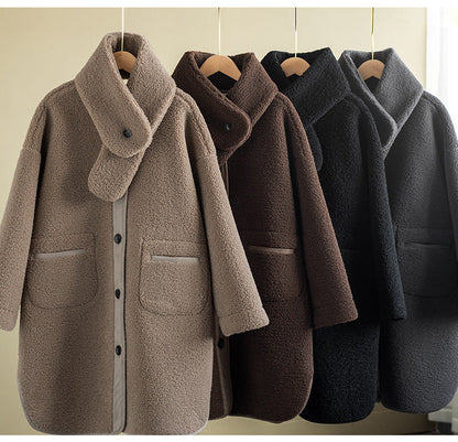 Fashion Mid-Length Sherpa Thermal Jacket
