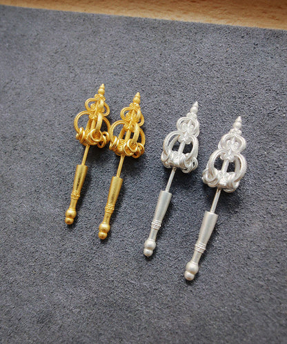 Original Design Gold Copper Zen Staff Earrings