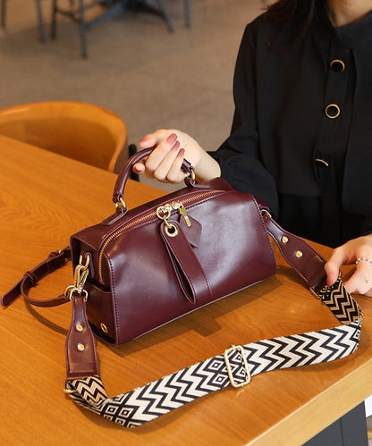 Fashion Caramel Solid Durable Calf Leather CrossBody Bag
