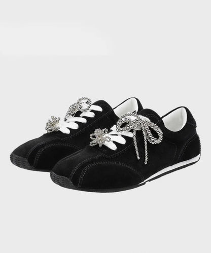 2025 New Black Lace Up Sports Leisure Shoes