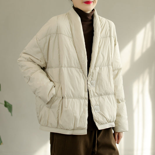 Women Winter Retro Casual Down Coat