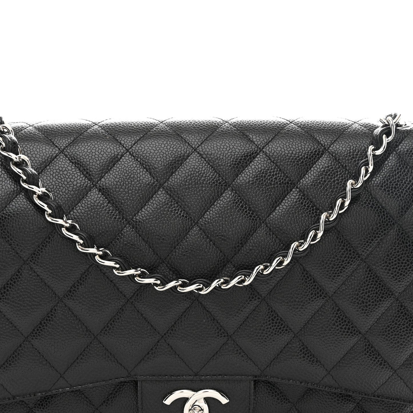 Caviar Quilted Maxi Double Flap Black