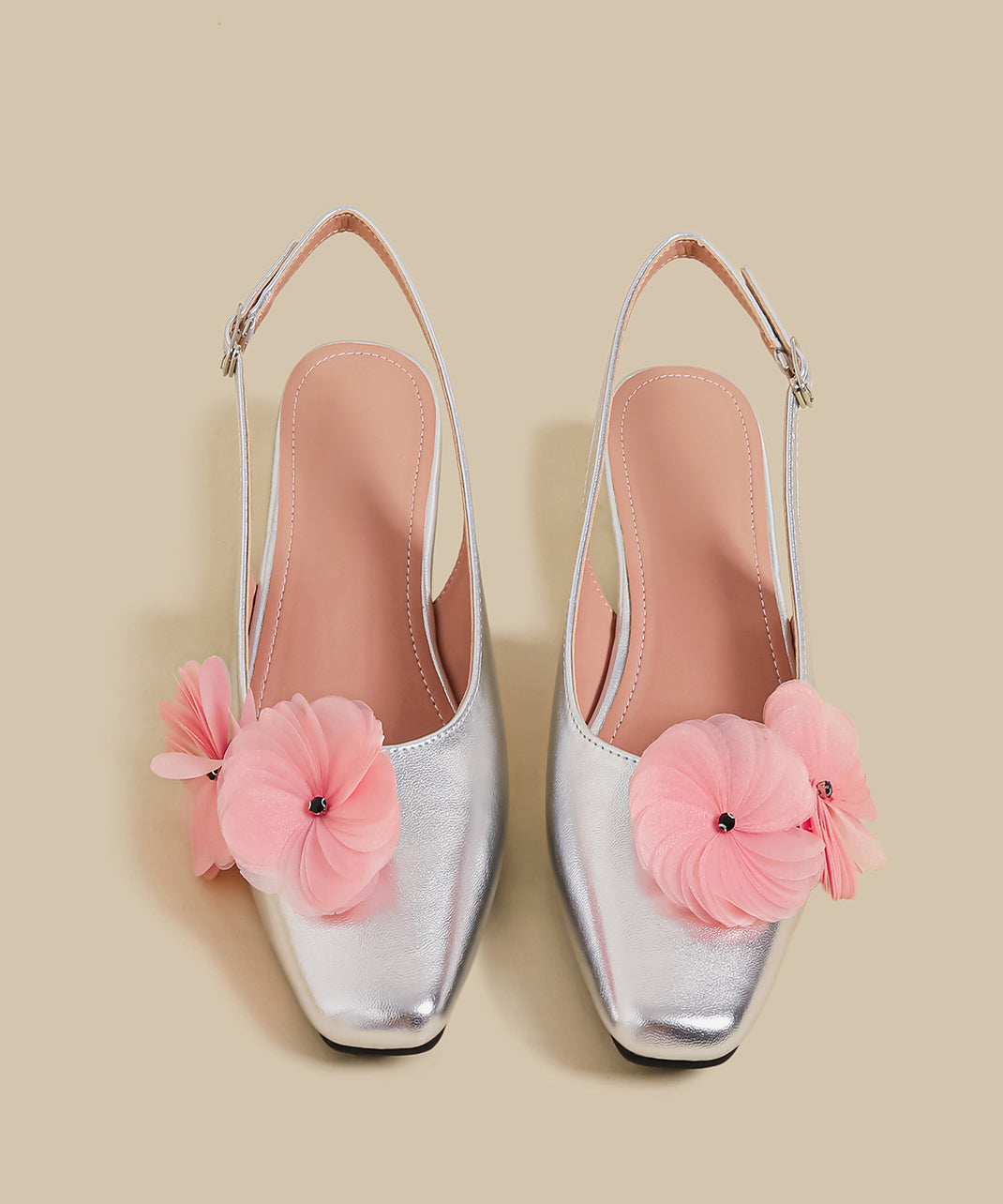 Chic Purple Floral Splicing Chunky Sandals Faux Leather